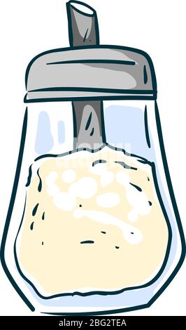 Sugar shaker, illustration, vector on white background Stock Vector