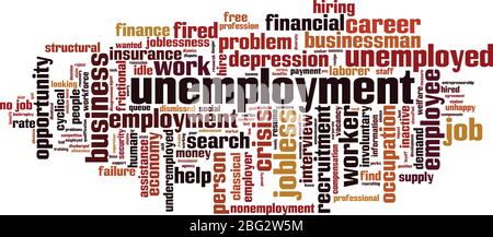 Unemployment word cloud concept. Collage made of words about unemployment. Vector illustration Stock Vector