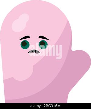 Pink oven glove, illustration, vector on white background Stock Vector
