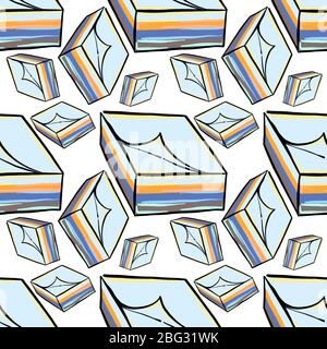 Sticky notes pattern, illustration, vector on white background Stock Vector