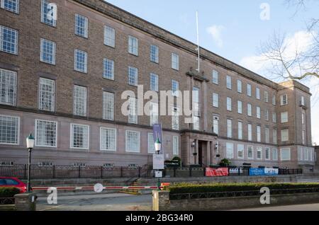 Chester, UK: Mar 1, 2020: The Riverside Campus of The University of Chester is located on Castle Drive. It is home to a museum of medicine, nursing, m Stock Photo