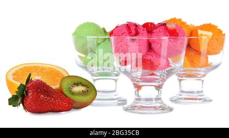 Delicious ice cream isolated on white Stock Photo