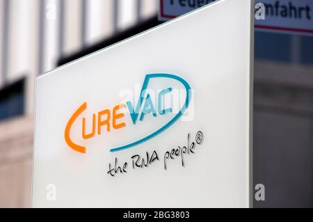 Tubingen, Deutschland. 19th Apr, 2020. Hope for the vaccine versus the corona virus from the Tubingen pharmaceutical company CureVac AG. Tubingen, April 19, 2020 | usage worldwide Credit: dpa/Alamy Live News Stock Photo