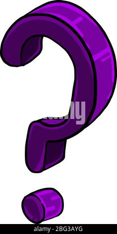 Purple question mark, illustration, vector on white background Stock Vector