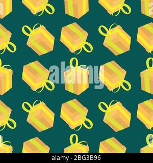 Yellow presents, illustration, vector on white background Stock Vector