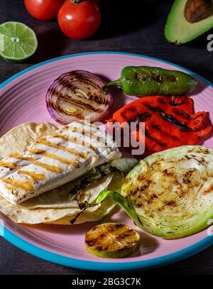 Grilled mahi tacos. Stock Photo