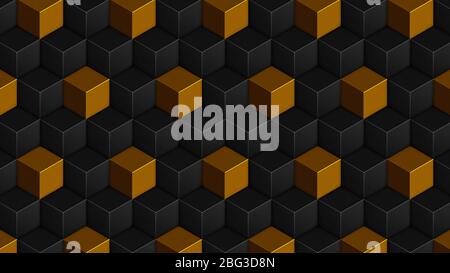 Isometric cubes seamless pattern. 3D render cubes background Stock Photo
