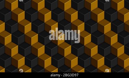 Isometric cubes seamless pattern. 3D render cubes background Stock Photo