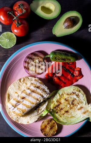 Grilled mahi tacos. Stock Photo