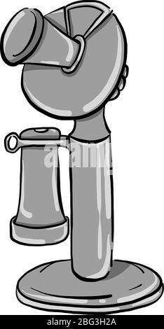 Old retro phone, illustration, vector on white background Stock Vector