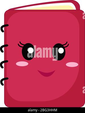 Cute notebook, illustration, vector on white background Stock Vector