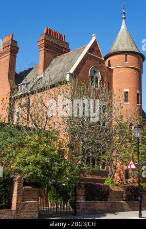 The Tower House, 29 Melbury Road, Kensington and Chelsea, London; designed by William Burges between 1875 and 1881 in French Gothic Revival style Stock Photo