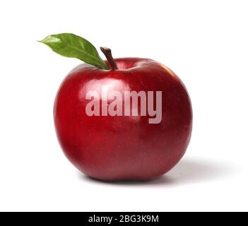 Fresh red ripe apple isolated on white background. Stock Photo