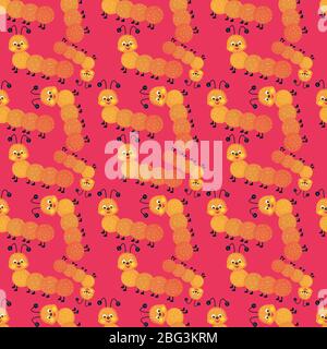 Worms pattern, illustration, vector on white background Stock Vector