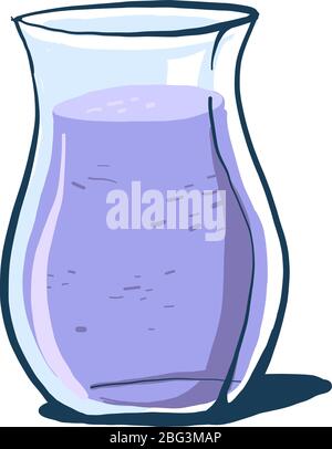 Vase with violet water, illustration, vector on white background Stock Vector