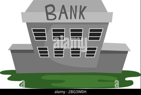 Big bank, illustration, vector on white background Stock Vector
