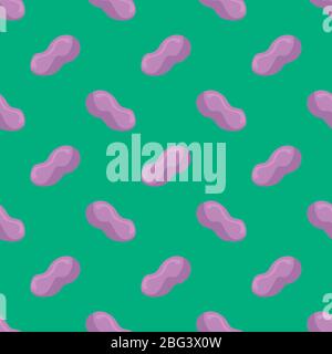 Nuts pattern, illustration, vector on white background Stock Vector