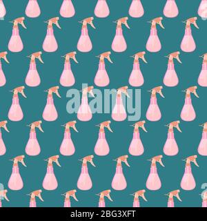 Cleaning bottle pattern, illustration, vector on white background Stock Vector