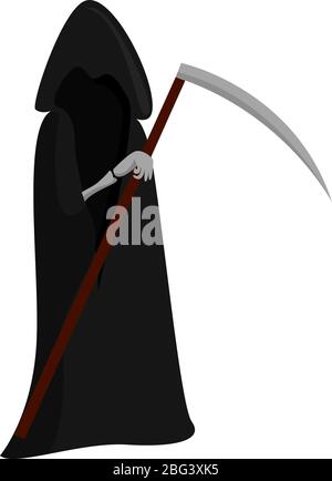 Grim reaper, illustration, vector on white background Stock Vector