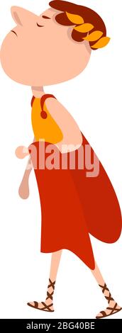 Julius Caesar, illustration, vector on white background Stock Vector