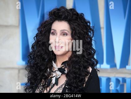 Cher attends the World Premiere of 'Mamma Mia! Here We Go Again' at Eventim Apollo on July 16, 2018 in London,UK. Stock Photo