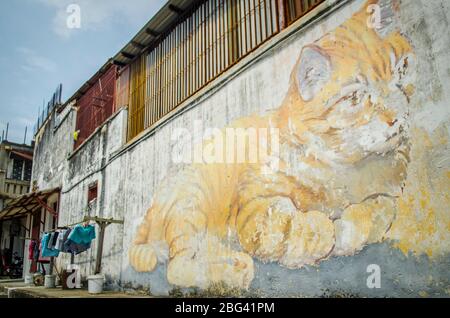 Street art in George Town, Penang, Malaysia Stock Photo