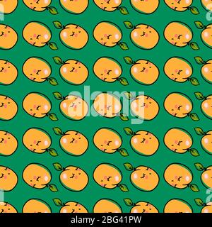 Apricots pattern, illustration, vector on white background Stock Vector