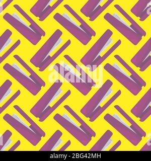Purple stapler pattern, illustration, vector on white background Stock Vector