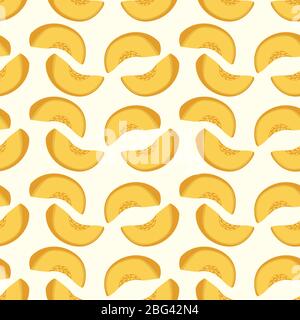 Melon pattern, illustration, vector on white background Stock Vector