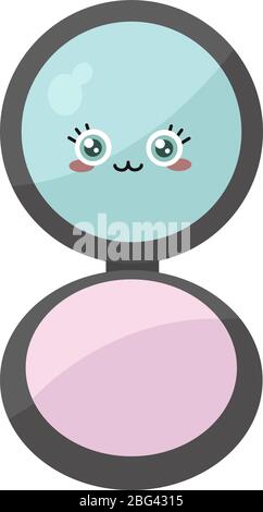 Makeup powder, illustration, vector on white background Stock Vector