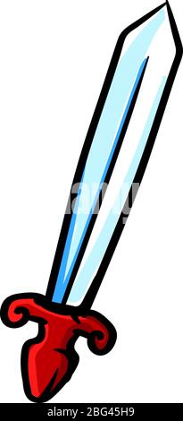 Red sword, illustration, vector on white background Stock Vector