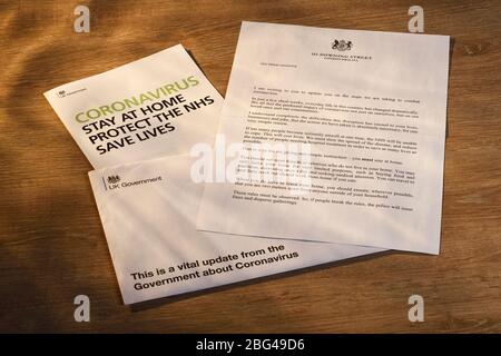 The letter sent from Prime Minister Boris Johnson to every household in the UK with information about Coronavirus Covid 19