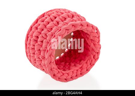 knitted container for small items Stock Photo