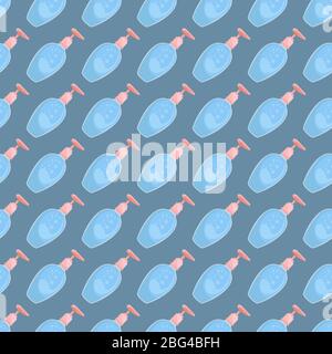 Alcohol gel in tubes pattern, illustration, vector on white background Stock Vector