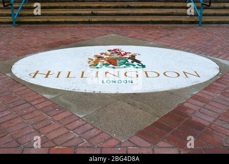 1970s Neo Vernacular Architecture Red Brick Tiles Forms Hillingdon Civic Centre, High Street, Uxbridge UB8 1UW by Andrew Derbyshire Stock Photo