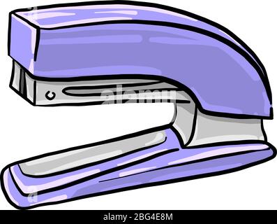 Purple stapler, illustration, vector on white background Stock Vector