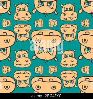 Hippo texture, illustration, vector on white background Stock Vector