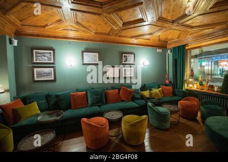 Cortina D'Ampezzo, the first Hotel in the world to ask China for damages Stock Photo