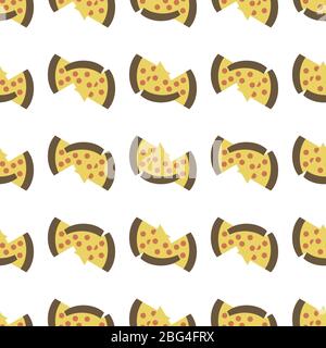 Pizza wallpaper, illustration, vector on white background. Stock Vector