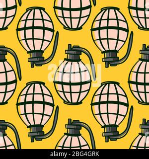Grenade texture, illustration, vector on white background Stock Vector