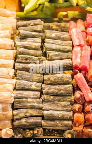 Load of traditional turkish delight rahat lokum Stock Photo