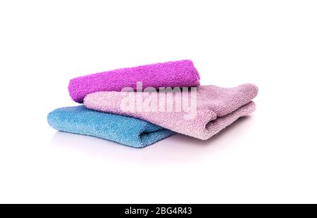 Set of towels isolated Stock Photo