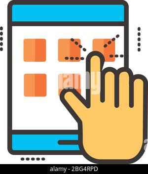 access keyboard line and fill style icon Stock Vector