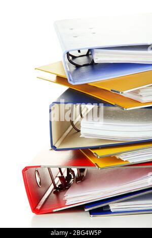Bright office folders isolated on white Stock Photo