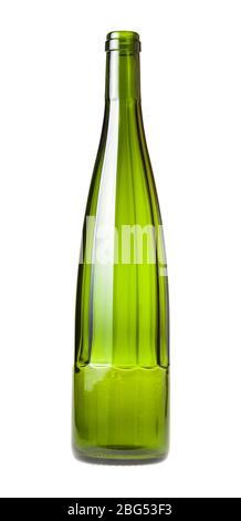 empty faceted green wine bottle isolated on white background Stock Photo