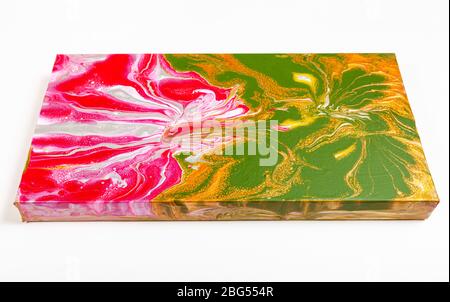 painting without frame with colorful acrylic image on white background Stock Photo