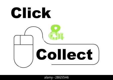 Click and Collect online shopping concept Stock Vector