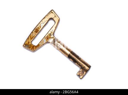Furniture key old, vintage, rusty isolated on white background Stock Photo