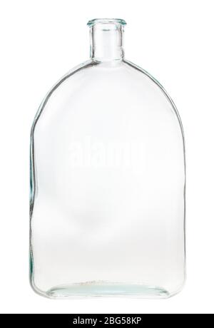 empty colorless flask isolated on white background Stock Photo