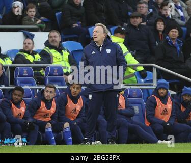 CARDIFF, WALES Cardiff City manager Neil Warnock during the Premier League match between Cardiff City and Southampton at the Cardiff City Stadium, Cardiff on Saturday 8th December 2018. (Credit: Mark Fletcher | MI News) Stock Photo